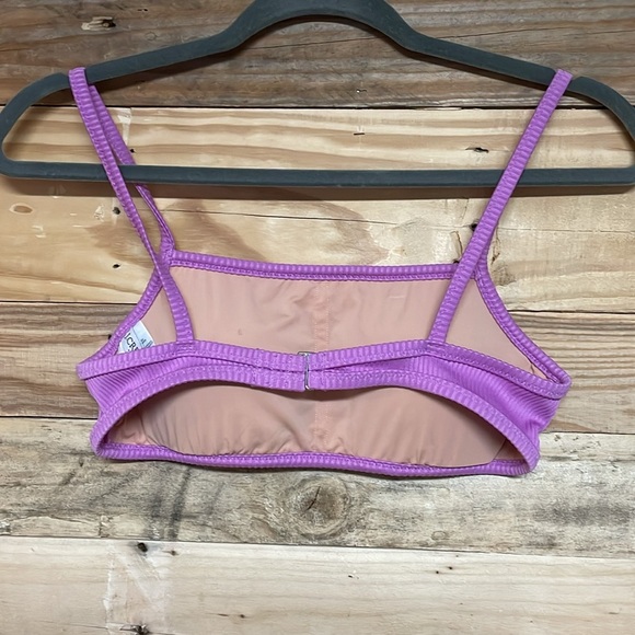 J. Crew size Small Vibrant Purple Ribbed Bikini Top with Hook Closure - Picture 5 of 8